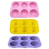 Jaoxiuozi Kugel-Silikon-Halbbacken-Muffin-Form-Plätzchen-Dekor-Schokoladen-Kuchen-Form-Kugel-Kuchen-Form Raupe Nimmersatt Becher Melamin (Pink,Yellow,Purple, One Size)