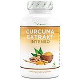 Curcuma Extrakt - 180 Kapseln - Premium: Mit 98% Extrakt - Curcumingehalt je Tagesportion entspricht 17.150 mg Kurkuma - Laborgeprüft - Vegan