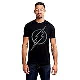 DC COMICS Herren Flash Line Logo T-Shirt, schwarz, XL