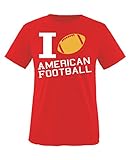 Comedy Shirts - I Love American Football - Mädchen T-Shirt - Rot/Weiss-Gelb Gr. 152/164