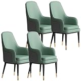 MAHNFEID Set of 4 Upholstered Accent Chairs Vintage Dining Room Chairs Mid Century Modern Dining Room Chairs Small Space Upholstered Dining Set with Golden Legs for Kitchen Beathroom Restaurant