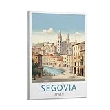 Segovia Spanien Vintage-Reiseposter, 20 x 30 cm, Leinwand-Kunst-Poster und Wandkunst, Bilddrucke, modernes Heim-Schlafzimmer, Dekor-Poster