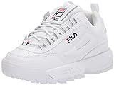 FILA Unisex Women's Disruptor Ii Premium Sneaker, Weiß/Marineblau/Rot, 41.5 EU