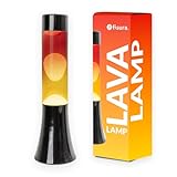 Fisura - Mehrfarbige Lavalampe mit Farbverlauf. 30 cm hohe Lavalampe mit schwarzer Basis und Glas mit Sonnenuntergangs-Farbverlauf. Entspannungseffekt. 9x9x30 cm