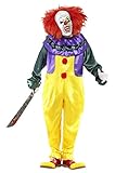 Halloween! Smiffys Kostüm Klassischer Horrorclown, Mehrfarbig, mit Einteiler und Maske