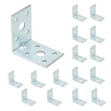 VHG Schwerlast Winkelverbinder mit Sicke 15er Set (50 x 50 x 35 x 2) - 90 Grad L Klammern Eckwinkel, Verzinkt Holzverbinder, Verstärkt Schwerlast Winkel Stütze für Holz- Bauwinkel für Möbelverb