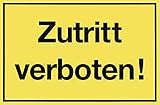 Metafranc Hinweisschild 'Zutritt verboten!' - 250 x 150 mm / Beschilderung / Infoschild / Verbotsschild / Zutrittsverbot / Privatgrundstück / Grundstückskennzeichnung / Gewerbekennzeichnung / 503770