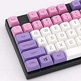 BGKYPRO Hana Tastenkappen, Thermo-Sublimation, PBT-Tastenkappen-Set, für mechanische Tastaturen, vollständiges 134-Tasten-Set, GKA-Profil, englisches (US) Layout, Pink / Violett / Weiß