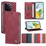 SLWYF Handyhülle für Honor X7C 4G/Honor 200 Smart 5G Hülle, Premium Lederhülle Klappbar Flip Tasche Magnet Kartenfach Standfunktion Schutzhülle für Honor X7C 4G/Honor 200 Smart 5G- W