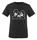 Comedy Shirts - Blues Brothers Jake and Elwood - Mädchen T-Shirt - Schwarz/Weiss Gr. 152-164