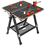 VEVOR Werk-und Spanntisch 454kg Tragfähigkeit 70x65cm Große Arbeitsfläche Klappbar 60–92cm Höhenverstellbar Werkbank MDF-Tischplatte Q195-Stahl-Rahmen Arbeitstisch zum Sägen Schleifen Reinig