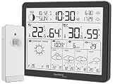 techno line WD3000 - Wetterstation mit 4 Tage Wettervorhersage, Inklusive Außensender, Daten auf der Station und auf dem Handy (App direct weather)