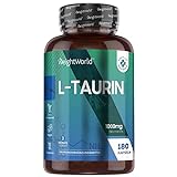 Taurin Kapseln - 1000mg reine Aminosäure L Taurin - 180 Kapseln für 3 Monate - Vegan & Geprüfte Zutaten - Mikronährstoffe für Sport, Fitness & Pre Workout - Amino Acid L-Taurine - Von WeightWorld