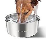 RYAKKA Wassernapf für Hunde ohne Sabbern, 3 l großer Hundenapf aus Edelstahl, kein Auslaufen, auslaufsicher, rutschfest, langsam trinkender Hundewasserspender für H