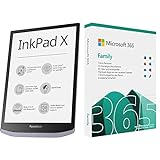 PocketBook e-Book Reader 'InkPad X' (32 GB Speicher, 26,12 cm (10,3 Zoll) E-Ink Carta + Microsoft Office 365 Family | Box