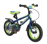 BIKESTAR Kinderfahrrad 12 Zoll für Mädchen und Jungen ab 3-4 Jahre | 12er Kinderrad Mountainbike | Fahrrad für Kinder Blau & Grün | Risikofrei Testen