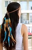 Runmi Boho-Haarbänder mit mehrlagigem Feder, Stirnband, Halloween-Dekoration, Kopfschmuck, Tribal-Zubehör für Frauen und Mädchen