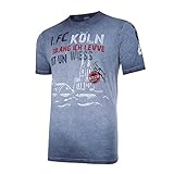1. FC Köln Herren T-Shirt - Im Rheinwinkel - blau Shirt Tshirt Größe S