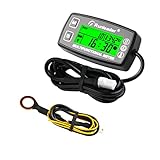 Runleader Digitaler Drehzahlmesser,Motortemperaturanzeige,Alarm RPM und Temp,Hintergrundbeleuchtung für Rasentraktor Kompressor Generator Schneemobil Marine Jet Ski Pit Bike