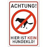 Schild Hunde kacken verboten (20 x 30 cm Kunststoff) - Kein Hundeklo - Hundekot Schild - Hunde Verbotsschilder - Hundeschilder