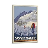 Vinson Massif Antarktis Vintage Reiseposter Leinwandbild Kunstdruck Modern Familie Schlafzimmer Dekor Poster 40 x 60 cm