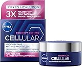 NIVEA Cellular Expert Filler Hochwirksame Anti-Age Nachtpflege, extra straffende Nachtcreme mit Auffüllungseffekt, aufpolsternde Gesichtspflege mit Hyaluronsäure für die Nacht (50 ml)