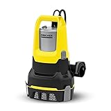 Kärcher SP 17.000 Flat Level Sensor flachsaugende Tauchpumpe, Fördermenge: 17.000 l/h, Eintauchtiefe: max. 7 m, für Schmutzwasser mit Partikeln bis zu einer Größe von 5 mm, Restwasserhöhe: 1