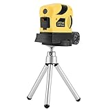 Laser Wasserwaage, Horizontale Ebene multifunktions Level mit Stativ, ABS Kunststoffschale, 100% nagelneu, Gelb, 8,3 * 3,3 * 6 cm