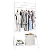 Kleiderständer Kleiderstange Garderobenständer mit Schuhablage Weiß Vintage Metall 176x90x44cm