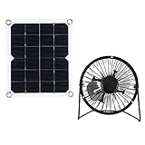 Surebuy Solarpanel mit Lüfter, 10W Solarpanel-Lüfter Hocheffizienter Mini-Abluftventilator Solarpanel Mini-Ventilator Solar-Abluftventilator für den Tourismus für Autobatterien
