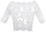 HUINI Spitzen Bolero für Brautkleid Damen Hochzeitskleid Schal Spitzen Jacke Strickjacke Festliche