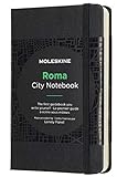 Moleskine City Notebook Rome (mit weißen und linierten Seiten, Notizbuch mit Hardcover, elastischem Verschluss und Stadtplänen, Größe 9 x 14 cm, 220 Seiten) schwarz