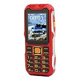 2G Entsperrtes Multifunktionales Großtasten-Handy mit 16800-mAh-Akku für Senioren (Rot)