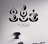 Wandaufkleber Indische Yoga Wandaufkleber Vinyl Buddha Yoga Studio Wandschablone Wohnkultur Innenausstattung 42x37cm