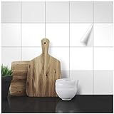 Wandkings Fliesenaufkleber - Wähle eine Farbe & Größe - Weiß Seidenmatt - 15 x 15 cm - 20 Stück für Fliesen in Küche, Bad & mehr