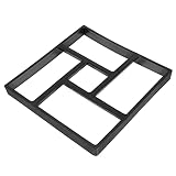 DIY Gartenweg-Pflasterstein-Form, 40,1 x 40,1 x 4,1 cm, Kunststoff, schwarz, Beton, Zementform, wiederverwendbar, Trittstein-Macher für Gehwege, 8 Fächer, rechteckige F