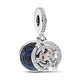 TOFBS Charms Anhänger Damen Sonne Mond Sterne 925 Sterling Silber Zirkonia Bead Charm Schmuck Geburtstagsgeschenke Denkmal für Frauen Freundin Mutter Mädchen (#3)