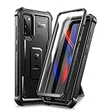 Dexnor Kompatibel mit Hülle Samsung Galaxy S20 5G, eingebauter Displayschutz und Ständer, robust, Militärqualität, stoßfest, Schutzhülle Kompatibel mit Samsung Galaxy S20 5G, Schw