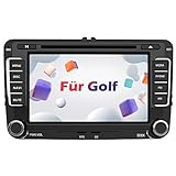 AWESAFE Autoradio mit Navi für Volkswagen Golf, 2 Din Radio mit 7 Zoll Touchscreen Monitor, unterstützt Lenkradsteuerung Mirrorlink Bluetooth CD DVD