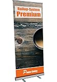 Roll Up Premium 100x200cm | Rollup Display ohne Banner, ohne Druck silber eloxiert | inkl. Tragetasche | einseitiges Rollup Banner Bannerdisplay Werbebanner Aufsteller für Werbung