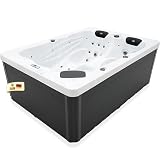 Unique Nature Whirlpool mit LED und Ozon-Reinigungssystem – 2 Liegeflächen – Acryl – Premium-Wellness – Wellnessbad mit Jetdüsen, Spa-Funktion, Massagebadewanne für G