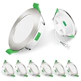 ALUSSO LED Einbaustrahler 230V IP44, 4W Dimmbar LED Spots 230V Deckenspots Einbauleuchten 55-68mm Lochmaß, 30mm Spots Deckenleuchte, Warmweiß 3000K Neutralweiß 4000K Kaltweiß 6500K für Küche, 6er S