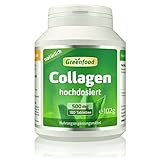 Collagen, 500 mg, hochdosiert, 180 Tabletten - natürliches Collagenhydrolysat. OHNE künstliche Zusätze, ohne Gentechnik.