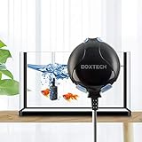boxtech Sauerstoffpumpe Mini Leise Aquarium Oxygen Luftpumpe mit Air Stone und Silikonschlauch für Fischbecken und Die Nanoaquarien (schwarz)