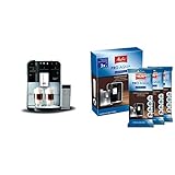 Melitta Caffeo Barista T Smart F830-101, Kaffeevollautomat mit Milchbehälter, Silber/Schwarz & 224562 Filterpatrone für Kaffeevollautomaten | 3x Pro Aqua | Einfache Anwendung | 3 Patronen