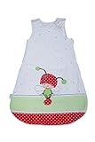 Herding Baby Best Baby-Schlafsack, Käferchen Motiv, 90 cm, Seitlich umlaufender Reißverschluss und Druckknöpfe, Weiß