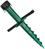 com-four® Sonnenschirmhalter zum Eindrehen - Bodenhülse für den Garten - Standfuß für Schirme - Erdspieß - Leichter Schirmständer aus Kunststoff (grün)