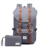 KAUKKO Rucksack Damen Herren Studenten 17 Zoll Backpack für 15' Notebook Lässiger Daypacks Schüler Bag für Wandern 46 cm, 22.4 L