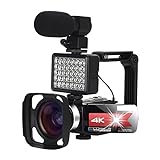 Go Pro 4k-Videokamera-Camcorder mit Mikrofon 16x Digitalzoom Vlogging-Kamera 5 6MP IR. Nachtsicht-WiFi-Funktion 3.0-Zoll-Touchscreen for Webcam (Bundle : 32G SD canrd, Color : K1-Red Kit)