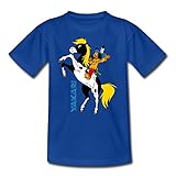 Spreadshirt Yakari Pferd Kleiner Donner Steigt Kinder T-Shirt, 98-104, Royalblau